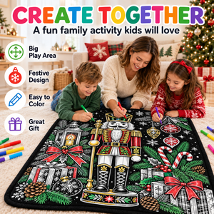 Custom Christmas DIY Coloring Throw <b>Blanket</b> Plush Rectangular Home Decor Winter Family Activity Kids Gift - Product Image 6