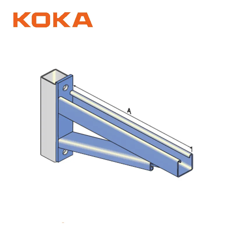 Unistrut Strut Kênh Tường Gắn Bracket Với Cú Đúp Cantilever Arm