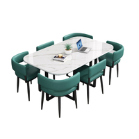 Table à manger minimaliste en marbre pour 6 personnes, ensemble moderne pour restaurant, salle à manger et chaises