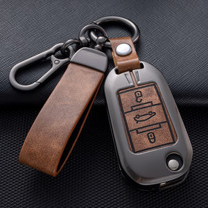 Housse de clé de voiture en cuir en gros pour Peugeot 308SW 407 508 408 <span class=keywords><strong>2018</strong></span> pour Citroen C4 CACTUS C5 C4L accessoires porte-clés de voiture - Product Image 1