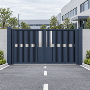 Portail coulissant automatique en aluminium sur mesure Zhanjiang, à lames verticales, pour cour, offrant une intimité et une sécurité accrues, pour usage résidentiel. - Product Image 1