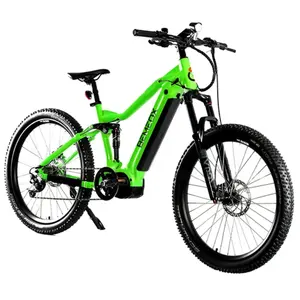 Bicicleta de montanha com quadro verde de 29 polegadas para homens, bicicleta de montanha com suspensão total