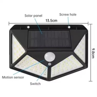 IP65 étanche extérieur 100LED mur solaire lumière capteur de mouvement jardin réverbère pour une utilisation de jour et de nuit