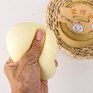 Jouet de décompression Botu Simulé Cha Siu Bao, Pâton de pain vapeur à modeler, Jouet musical anti-stress à presser - Product Image 3