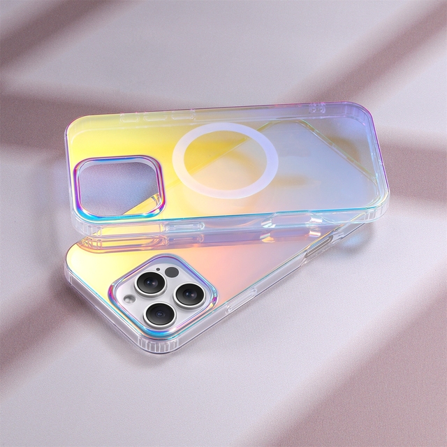 Luxury TPU Anti-Yellowing Acrylic Bumper Phone Case IMD Laser Magnetic Chameleon Mobile Phone Cases for IPhones 15 16 Pro Max