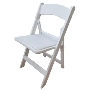 Wholesale Practical Wooden Folding Chair White Wedding Chair Beautiful Garden Chair