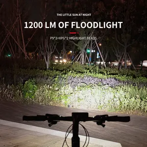 2023 New high bright 900-2600 lumen outdoor bicycle accessories light rechargeable waterproof night cycling front light