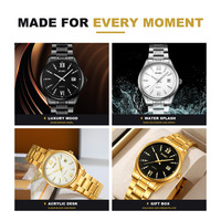 Jam Tangan Quartz SKMEI 2158 Angka Romawi untuk Pria Tali Baja Tahan Karat Tahan Air 30M Tampilan Kalender Tanggal Jam Tangan Pria