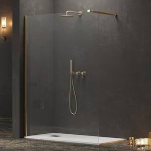 Kamalu KW-100G cabina doccia 100 cm finitura oro spazzolato profilo lusso bagno accessorio - Product Image 1