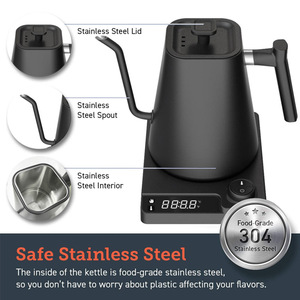 110V 220V <b>Keep</b> <b>Warm</b> Gooseneck <b>Kettle</b> Smart Temperature Control Pot 1200W Rapid Heating <b>Kettle</b> 304 Stainless Steel Liner Goosenec - Product Image 3