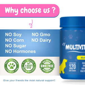OEM 10 in 1 Multivitamin Soft Chews for Dogs & Cats-High-<b>Protein</b> Joint & Digestive Health 120 Count - Product Image 4