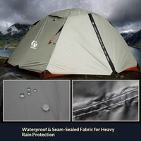 Tente de montagne à double couche avec poteaux entièrement en aluminium, équipement de camping portable résistant aux fortes pluies