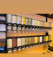 Distributeur de nourriture en vrac hermétique sans BPA pour usine, conteneurs à bonbons, bac à gravité, distributeur de céréales et de grains de café pour présentation en magasin de bonbons
