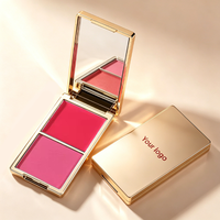 Fard à joues 2-en-1 personnalisable, poudre et crème, changeant de couleur, minéral, multicolore pour le maquillage du visage