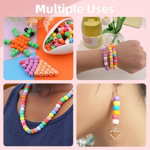 ลูกปัดซิลิโคนสำหรับผม ขนาด 8x10 มม. สีผสม ลูกปัดนุ่มสำหรับถักเปีย อุปกรณ์จัดแต่งทรงผมเด็ก - Product Image 5