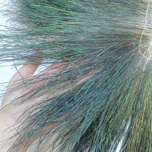 Conduit de paon vert irisé naturel de 15 à 20cm/plumes enfilées Herl - Product Image 3