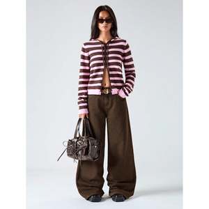 Striped Hooded <b>Cardigan</b> Multicolor Women's Wear - Product Image 3
