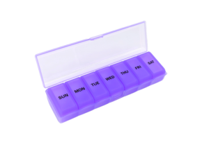 Pastillero semanal codificado por colores de gama alta 7 compartimentos con tapas de clic Organizador de pastillas de 7 días - Product Image 6