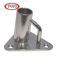 FOYO Haute Qualité Moins Cher Qualité Marine 84 Degrés 1 Pouce Stanchion Post Socket Triangle Base et Contrefort 304 Acier Inoxydable