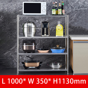 Estante de Almacenamiento Portátil para Cocina, <span class=keywords><strong>Acero</strong></span> <span class=keywords><strong>Inoxidable</strong></span>, Horno, <span class=keywords><strong>Microondas</strong></span>, Estante de Almacenamiento Multicapa - Product Image 4