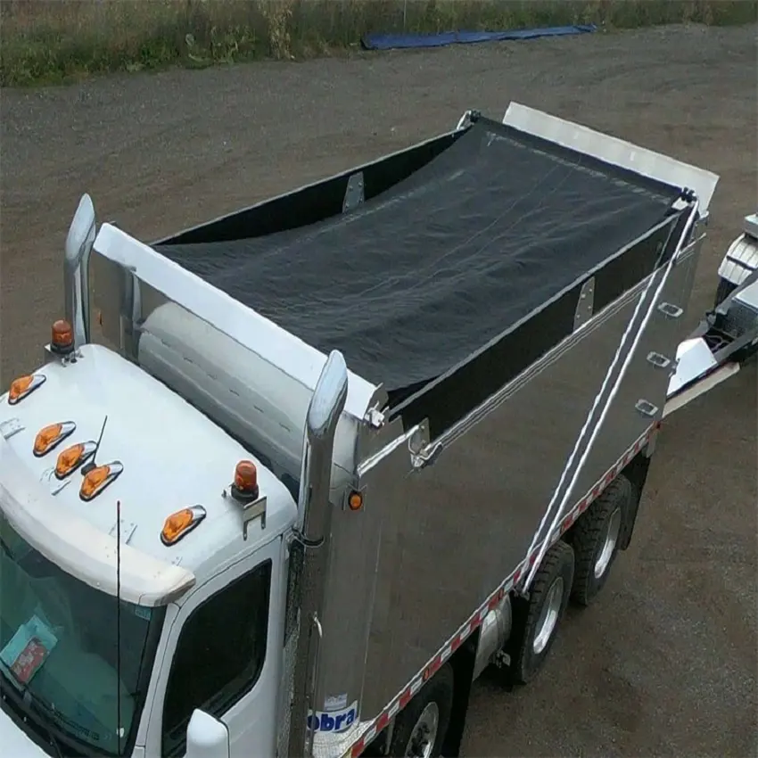 Hoge Kwaliteit Zware Plastic Pvc Mesh Stof 6ft Dump Trucks Trailers Tarp Systeem Truck Cover