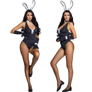 Costume XJ per Giochi di Ruolo, Abito <span class=keywords><strong>Nero</strong></span> Monospalla Senza Spalline per Personaggio da Coniglietta - Product Image 5