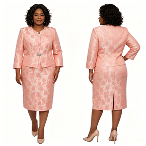 Ensemble deux pièces grande taille pour femme, style africain, idéal pour l'église – Nouveauté très prisée - Product Image 3