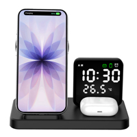 5-in-1 oplaadstation voor slaapkamers, snellader met houder voor iPhone 17, 16, 15, 14, 13, 12 Pro Max en AirPods