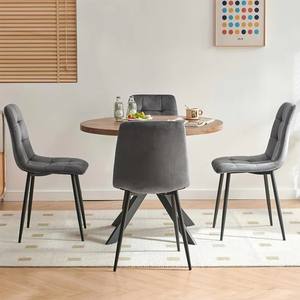 Luxury Nordic <b>Restaurant</b> Kitchen Room Furniture Metal Frame Upholstered Velvet Fabric Dining <b>Chairs</b> - Product Image 2