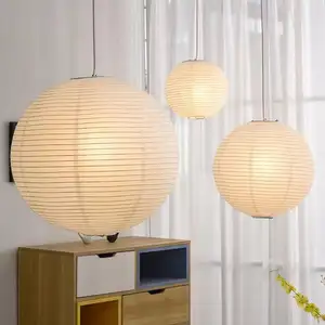 Japanese Modern Simple Farmhouse Special Hotel Pendant Light Rice Paper Round Ball Kitchen Bedroom Pendant Lamp