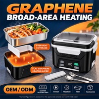 Boîte à lunch chauffante rechargeable avec chauffage programmé, couvercle hermétique et chauffage au graphène pour les déplacements, les trajets domicile-travail et l'utilisation à domicile