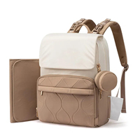 Mochila Elegante para Mujer, Bolsa de Pañales para Viaje, Bolsa de Bebé Portátil con Cambiador y Soporte para Chupetes