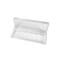 Palette de fards à paupières transparente 6 couleurs vide en plastique AS, boîte d'emballage rectangulaire pliable pour fards à paupières, blush et maquillage cosmétique