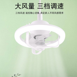 Ventilateur de plafond E27 avec télécommande, éclairage LED et fonction oscillante pour usage domestique - Product Image 4