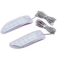 Feux décoratifs de voiture SM-36 12V 13 LED, paires de clignotants, feux d'avertissement d'angle de rétroviseur, bandes lumineuses anti-collision