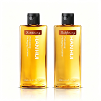 Bouteille en plastique PET carrée plate jaune ambre de 200 ml avec bouchon à clapet 24/410, emballage cosmétique pour shampoing, gel douche