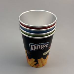 High Quality <b>Disposable</b> Coffee Aluminum Foil Paper <b>Cup</b> Custom Logo Single Double Wall for French Fries - Product Image 5