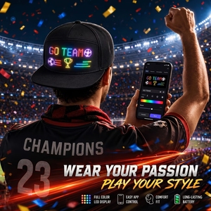 Gorra con Pantalla LED Mini, Mensaje Desplazable Iluminado, Tira de LED, Gorro para Fiesta de Navidad, Gorro Inteligente con Pantalla LED Flexible - Product Image 4