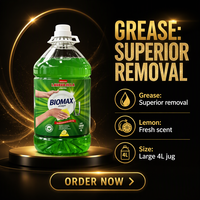 Grand format économique de liquide vaisselle doux au citron pour usage en restaurant avec un nettoyage supérieur