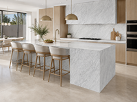 Dalles de marbre Bianco Carrara Venato pour îlots de cuisine, meubles-lavabos de salle de bain, carreaux de sol, panneaux à motifs et vasques en pierre