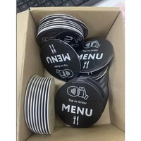 Autocollant de menu NFC en époxy rond 100*100mm/80mm en stock, carte NFC étanche pour commande de menu en intérieur