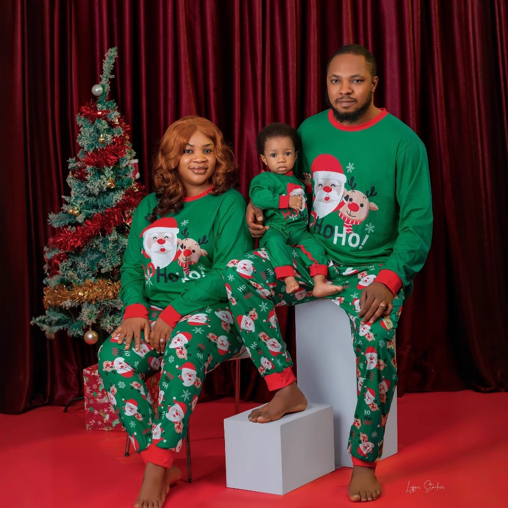 VIYUANH Pyjama De Noël En Soie Pour La Famille 2025 Avec