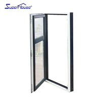 Ventana Abatible de Aluminio con Montante Horizontal, Negra y Blanca, Resistente a Huracanes, Certificación AS2047 Miami Dade, Proveedor Certificado NOA