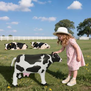 Modèle de vache gonflable de 6 à 8 pieds, décoration de fête d'anniversaire sur le thème des animaux - Product Image 1