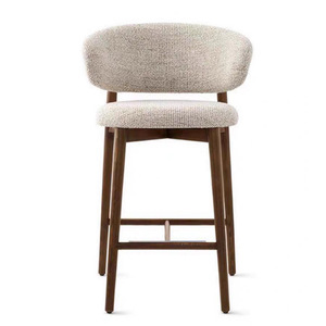 Chaise haute de bar en bois de style européen, tabouret de bar en bois moderne pour salle à manger, salon, comptoir, cuisine - Product Image 2