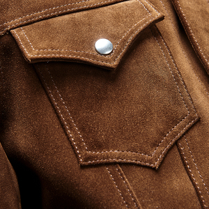 NAFA Customize Best Material Premium Loose <strong>Suede</strong> Goat Skin <strong>Leather</strong> <strong>Jacket</strong> for Male Outer Wear - Product Image 6