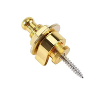 Boucles de ceinture antidérapantes dorées durables, boutons à tête ronde, verrous de sangle de guitare pour accessoires de guitare basse, folk et électrique