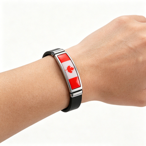 Pulsera de Silicona con Bandera de Acero de Titanio, Decoración con Nombre de País - Brasil, España, Portugal, Inglaterra, Brazaletes Modernos - Product Image 3
