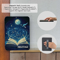 Étui de protection antichoc en PU pour liseuse intelligente, design personnalisé, avec dragonne et dos magnétique, fonction veille/réveil automatique, prix de gros