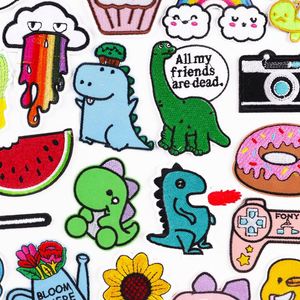 Patch brodé personnalisé, mini, mignon, dessin animé, dinosaure, chien, animal, petite applique brodée, patchs thermocollants pour vêtements - Product Image 2